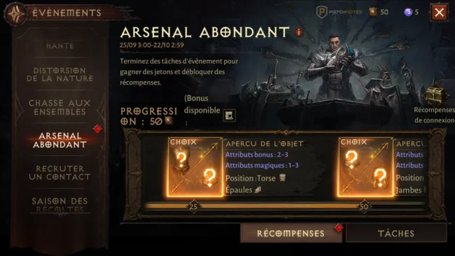 Diablo Immortal : Arsenal abondant