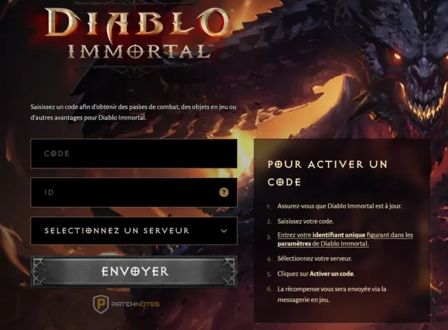 Comment activer un code promo sur Diablo Immortal
