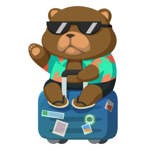 Graffiti Ours en voyage